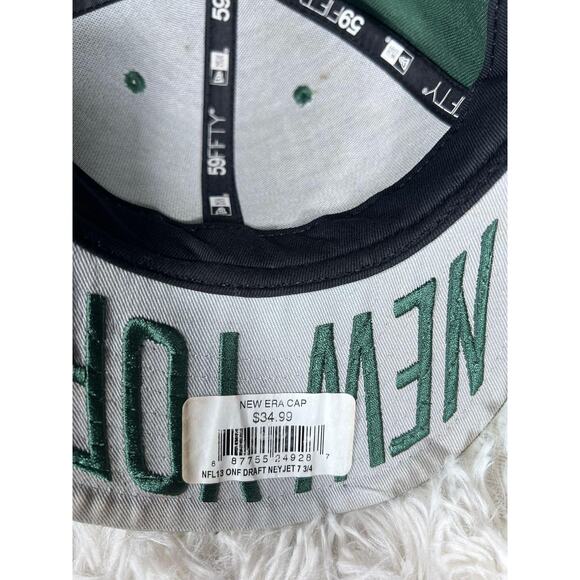 New York Jets Hat Cap Fitted Mens 7 3/4 Green NFL Football New Era 59FIFTY - Picture 7 of 10